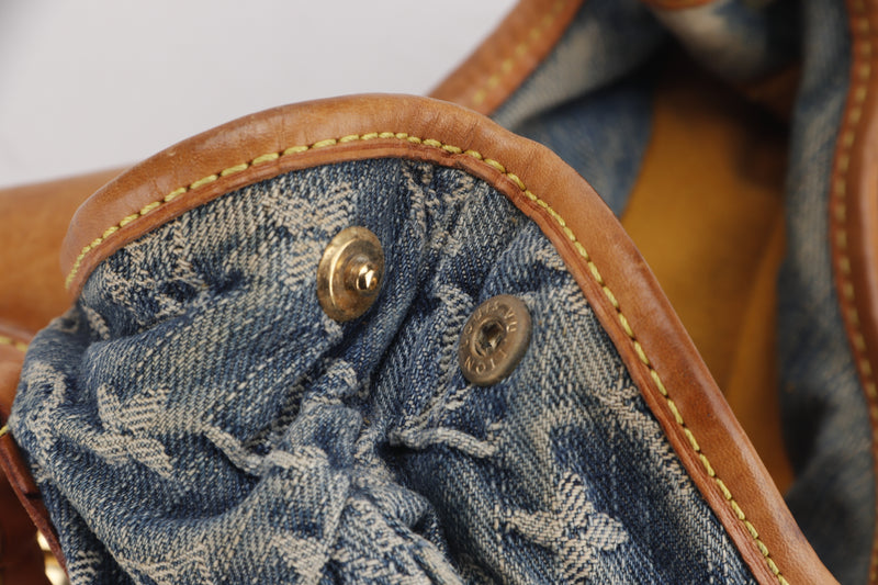 Louis Vuitton Pleaty Handbag Purse Blue Monogram Denim M95020 VI1025 69952