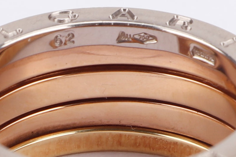 BVLGARI AN857650 B.ZERO1 RING, 18K YELLOW GOLD, ROSE GOLD, WHITE GOLD, SIZE 62 (H8165S7), WITH BOX & CERTIFICATE
