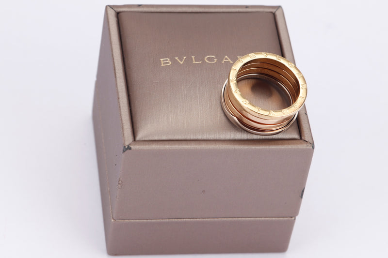 BVLGARI AN857650 B.ZERO1 RING, 18K YELLOW GOLD, ROSE GOLD, WHITE GOLD, SIZE 62 (H8165S7), WITH BOX & CERTIFICATE