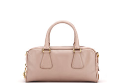 PRADA BL0758 AGED PINK SAFFIANO LEATHER BOWLER, GOLD HARDWARE, WITH SLING & CARD, NO DUST COVER