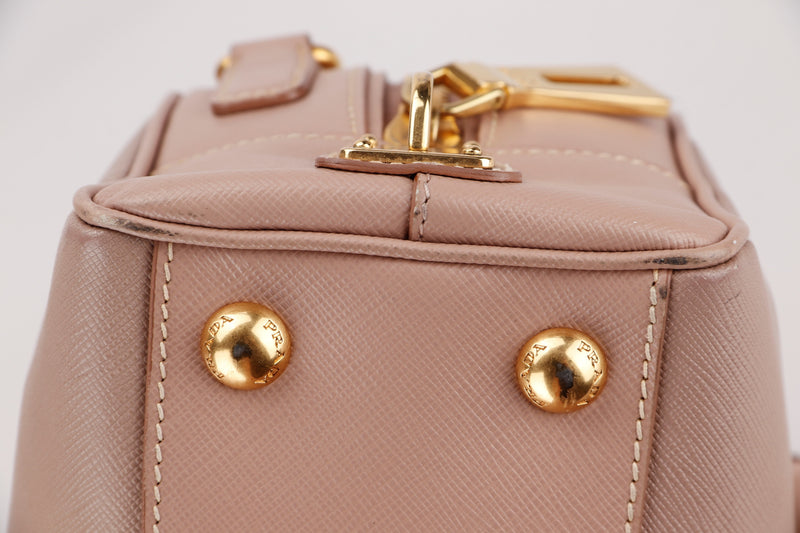 Saffiano Leather Small Double Bag