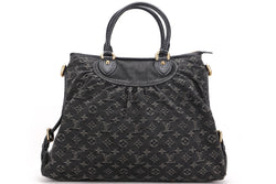 LOUIS VUITTON NEO CABBY (TH0028) MM BLACK MONOGRAM DENIM, WITH STRAP & DUST COVER