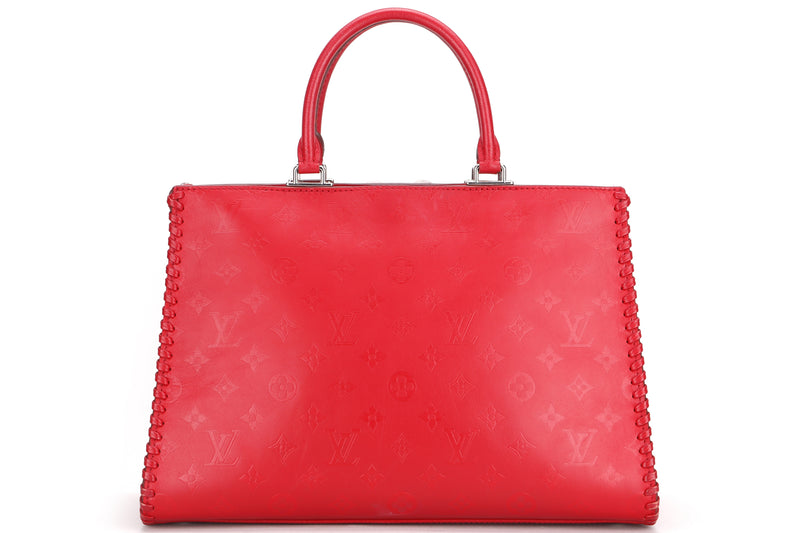 LOUIS VUITTON M54146 VELIZIP 2 WAY TOTE BAG (DR2167) 34.5CM RUBY LEATHER SILVER HARDWARE, WITH KEYS, LOCK, STRAP, DUST COVER & BOX