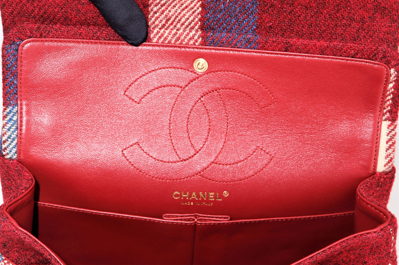 CHANEL REISSUE 2.55 28CM FALL WINTER 2015 (2175xxxx) WOOL, BRUSHED GOLD HARDWARE, WITH DUST COVER, NO CARD