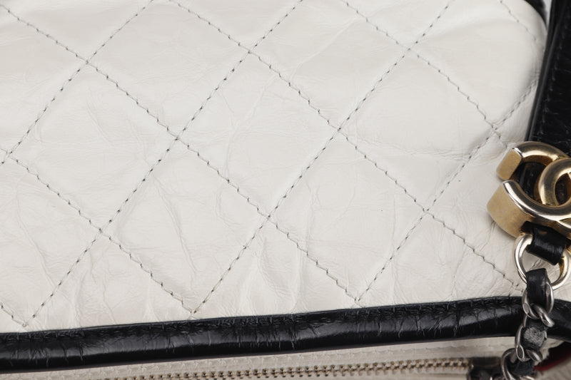 Chanel Gabrielle Small, Black Calfskin Leather, Preowned in Box GA003