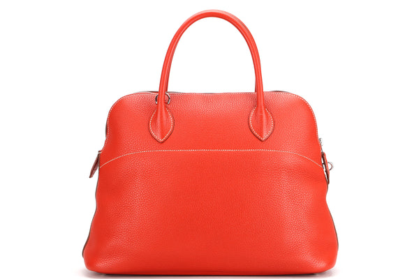Hermes Birkin Bag 30cm Orange Popply Verso Bi-Color Sanguine Palladium  Hardware