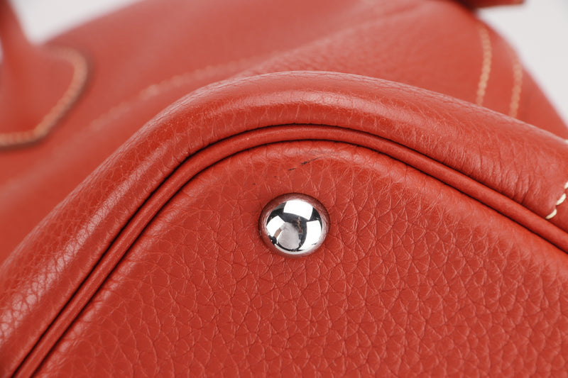 HERMÈS Bolide 31 handbag in Rouge Grenat Clemence leather with