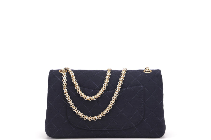 CHANEL REISSUE FLAP BAG (1737xxxx) LARGE BLUE FABRIC GOLD HARDWARE, WITH CARD & DUST COVER