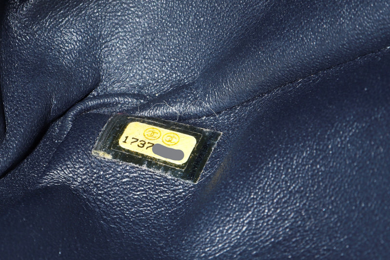 CHANEL REISSUE FLAP BAG (1737xxxx) LARGE BLUE FABRIC GOLD HARDWARE, WITH CARD & DUST COVER