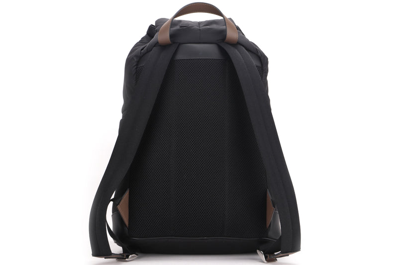 FENDI 7M0274 AD1D MONSTER EYES EXPANDABLE DRAWSTRING BACKPACK, BLACK NYLON, WITH DUST COVER