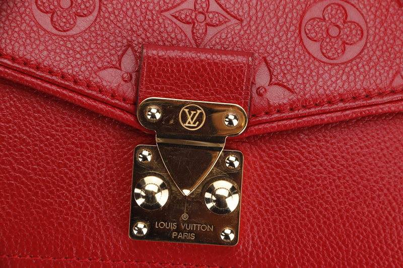 louis vuitton saint germain (sp4184) pm red empreinte leather gold  hardware, with dust cover