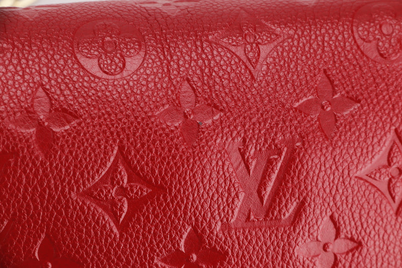 LOUIS VUITTON SAINT GERMAIN (SP4184) PM RED EMPREINTE LEATHER GOLD HARDWARE, WITH DUST COVER