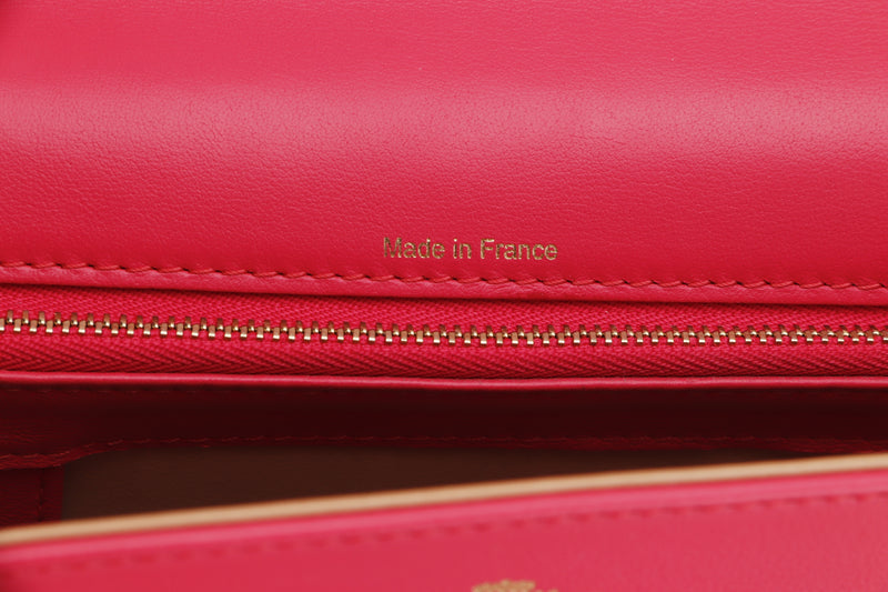 DELVAUX TEMPETE GM ROSE INDIEN CALFSKIN, WITH TWILLY, CERTIFICATE, STRAP, MIRROR & DUST COVER