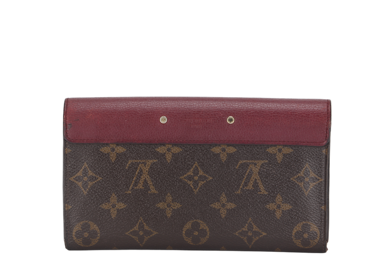 LOUIS VUITTON PORTEFEUILLE PALLAS MONOGRAM CANVAS LONG WALLET GOLD HARDWARE, NO DUST COVER