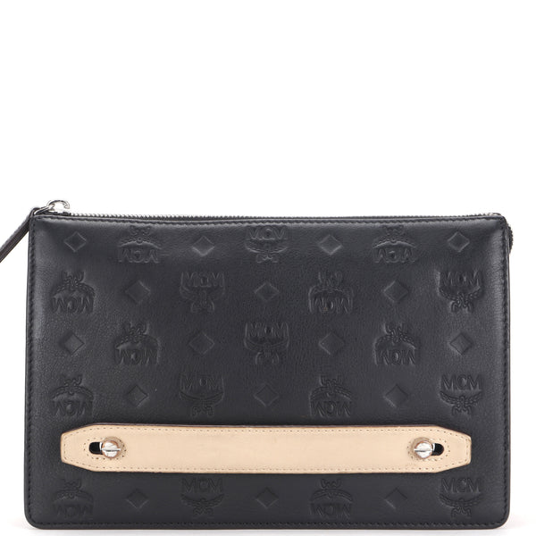 mcm myzaskm01bk001 aren black monogram leather crossbody