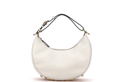FENDI 8BR798A5DY FENDIGRAPHY (228-050501) SMALL WHITE LEATHER GOLD HARDWARE, WITH CARD & DUST COVER