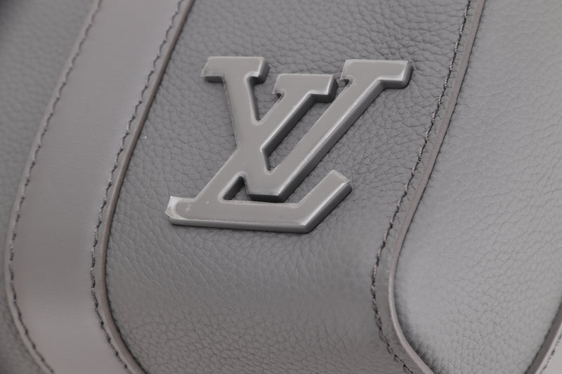 LOUIS VUITTON M59328 CITY KEEPALL GRAY AEROGRAM LEATHER SILVER HARDWARE, WITH STRAP & DUST COVER