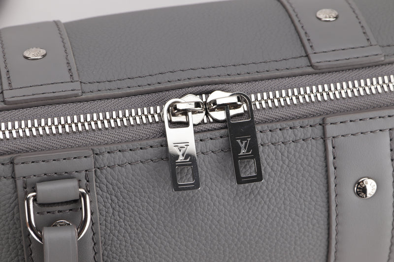 Louis Vuitton City Keepall Shoulder Bag Boston Aerogram Leather Gray M in  2023