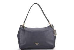 COACH HANDBAG (F1881-F28966) LARGE DARK GREY LEATHER GOLD HARDWARE, WITH STRAP, NO DUST COVER