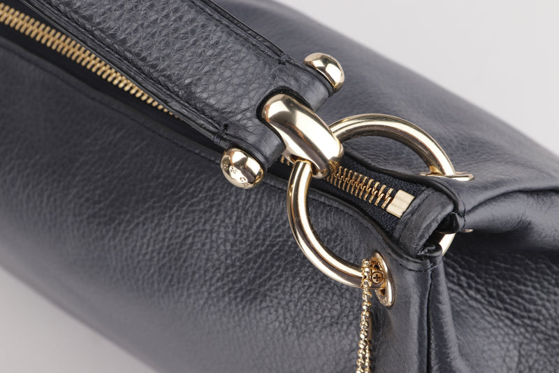 COACH HANDBAG (F1881-F28966) LARGE DARK GREY LEATHER GOLD HARDWARE, WITH STRAP, NO DUST COVER
