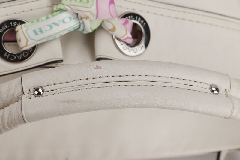 COACH G0982-F13557 SOFT HOBO CREAM LEATHER SILVER HARDWARE, WITH DUST COVER