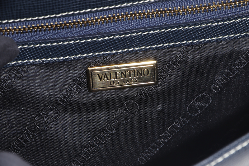 VALENTINO CLUTCH BLUE CALF LEATHER WITH CARD