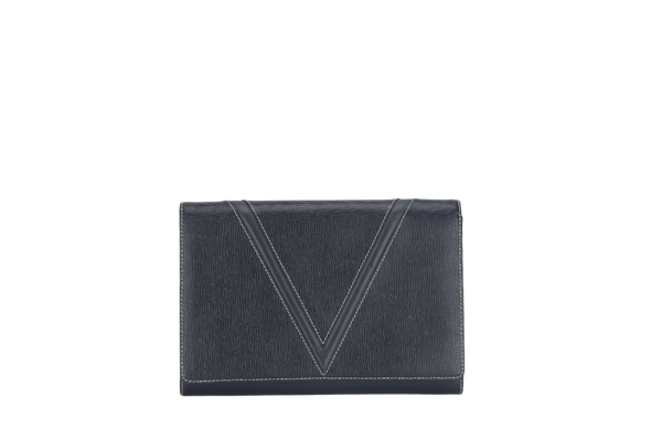 VALENTINO CLUTCH BLUE CALF LEATHER WITH CARD