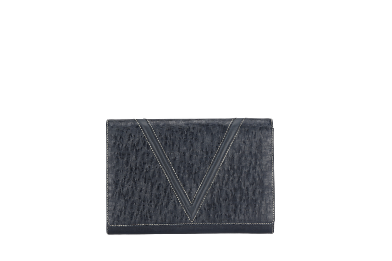 VALENTINO CLUTCH BLUE CALF LEATHER WITH CARD