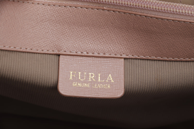 furla tote bag medium pink gold hardware, no dust cover & box