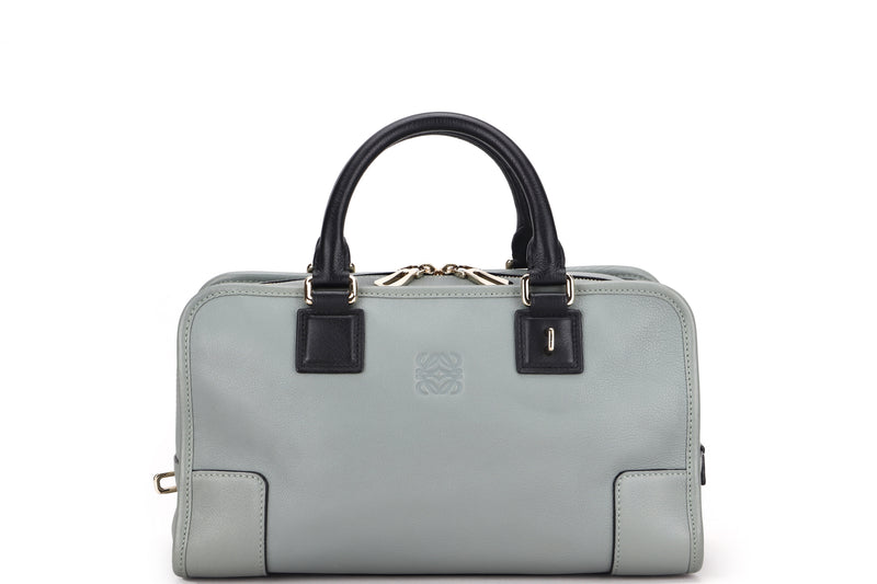 LOEWE AMAZONA GREEN CALFSKIN SILVER HARDWARE, WITH DUST COVER