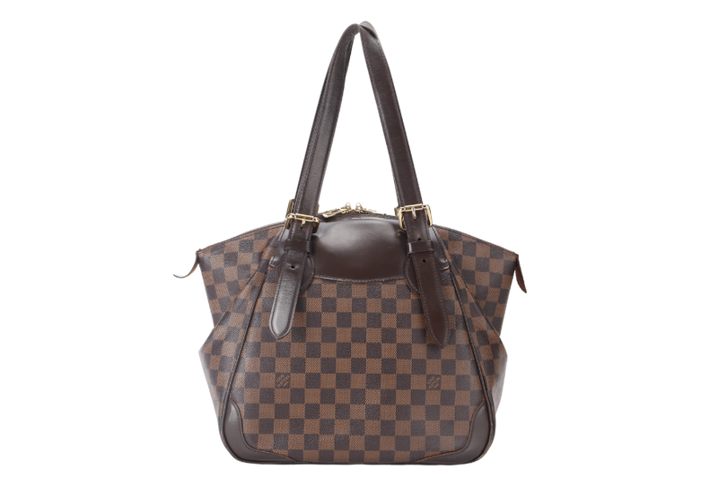 LOUIS VUITTON VERONA HANDBAG MM (N41118 ) BROWN DAMIER EBENE CANVAS GOLD HARDWARE NO DUST COVER AND NO BOX