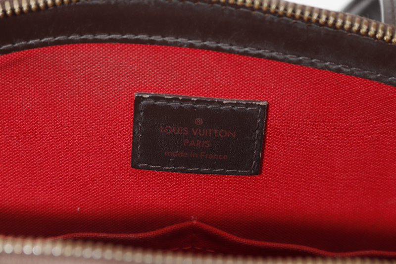 LOUIS VUITTON VERONA HANDBAG MM (N41118 ) BROWN DAMIER EBENE CANVAS GOLD HARDWARE NO DUST COVER AND NO BOX