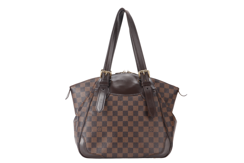 LOUIS VUITTON VERONA HANDBAG MM (N41118 ) BROWN DAMIER EBENE CANVAS GOLD HARDWARE NO DUST COVER AND NO BOX