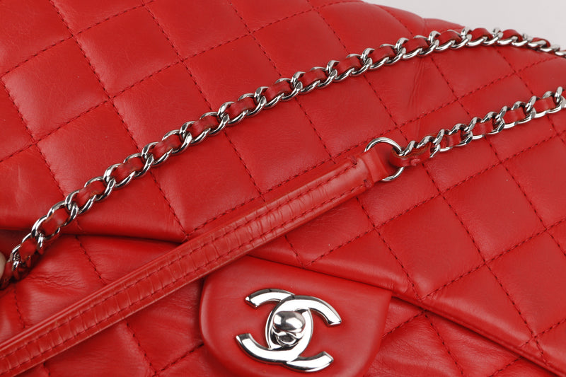 CHANEL 3 COMPARTMENT FLAP BAG (1940xxxx) JUMBO RED