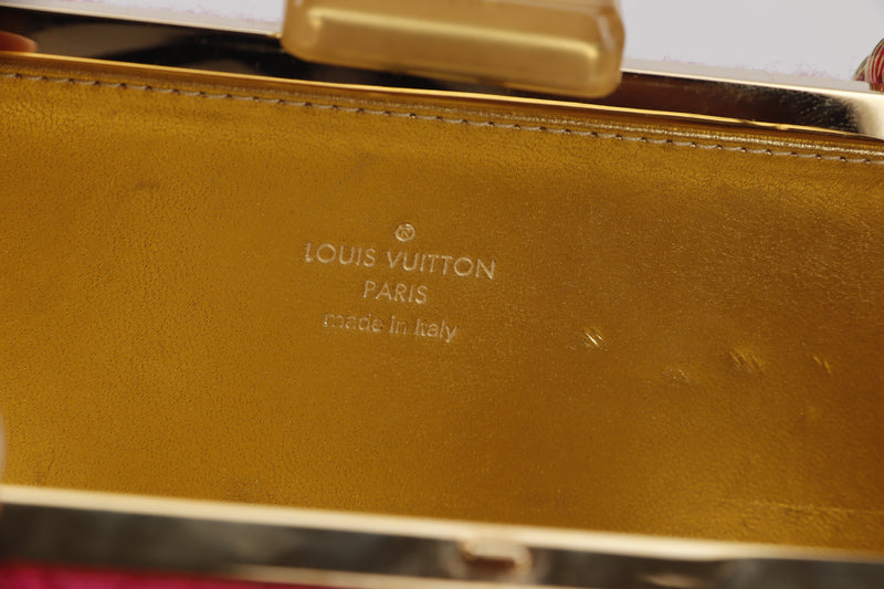 LOUIS VUITTON M95898 BLEECKER CLUTCH SMALL PINK CLOTH (PL1059) GOLD HARDWARE, NO DUST COVER & BOX