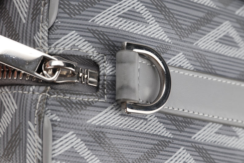 CHRISTIAN DIOR DIOR LINGOT 22 CROSSBODY (15-BO-0272) DIAMOND GRAY CANVAS SILVER HARDWARE, WITH STRAP, NO CARD & DUST COVER