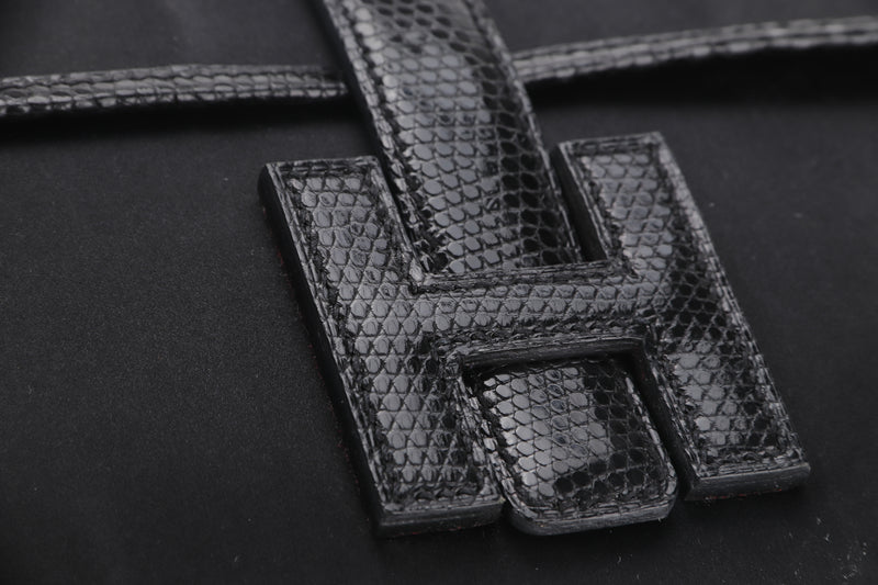 Hermes Jige Elan Clutch Black Epsom Leather