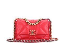 CHANEL 19 PINK QUILTED LEATHER 2-WAY HANDBAG (3070xxxx) GOLD, SILVER & RUTHENIUM HARDWARE, WITH CARD, NO DUST COVER