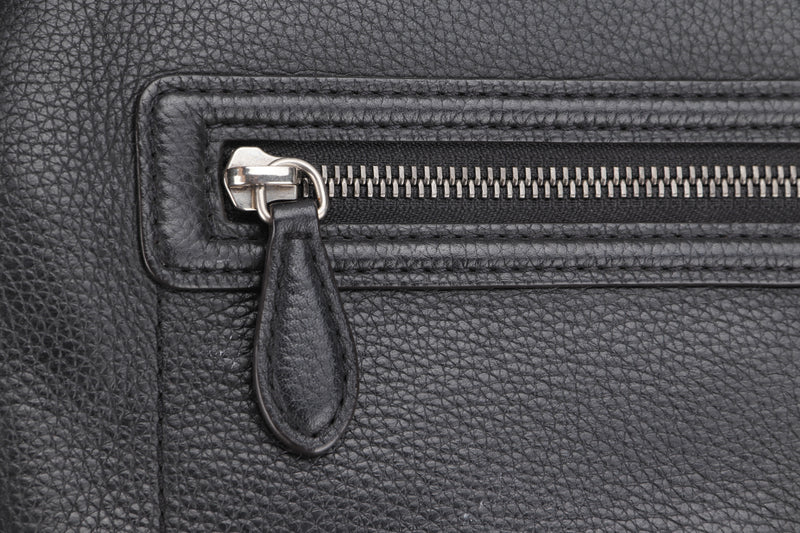 CELINE BLACK LEATHER LUGGAGE TOTE BAG (F-SN-0172) SILVER HARDWARE, NO DUST COVER