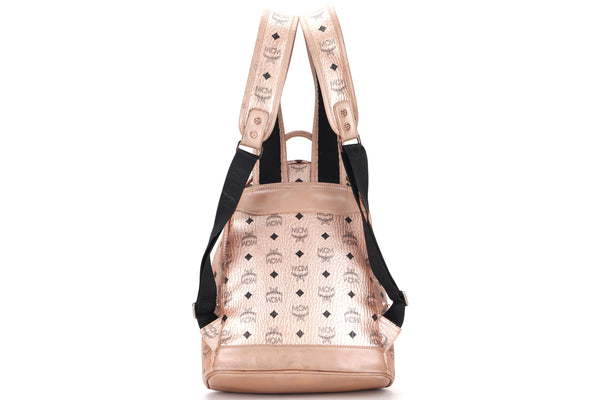 MCM 1014102520522 PINK CANVAS BACKPACK GOLD HARDWARE, NO DUST COVER