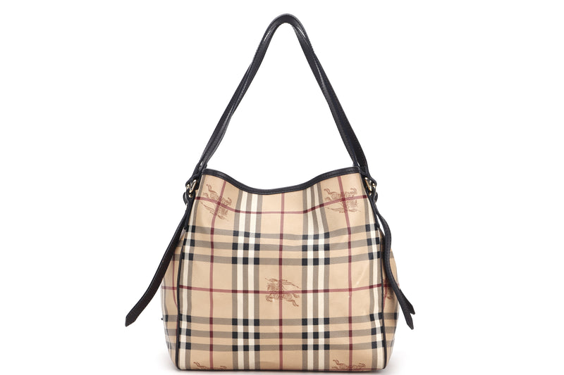 BURBERRY HAYMARKET TOTE CANVAS, WITH DUST COVER