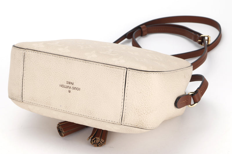 LOUIS VUITTON M44597 SAINDTONGE 2 WAY BAG (CA4178) BEIGE & BROWN MONOGRAM EMPREINTE LEATHER, NO DUST COVER