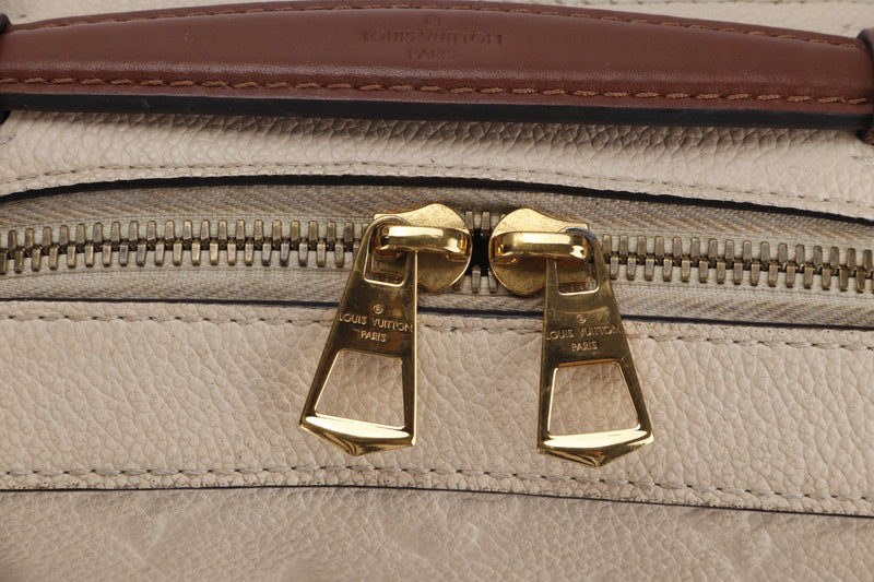 LOUIS VUITTON M44597 SAINDTONGE 2 WAY BAG (CA4178) BEIGE & BROWN MONOGRAM EMPREINTE LEATHER, NO DUST COVER