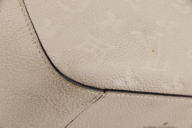 LOUIS VUITTON M44597 SAINDTONGE 2 WAY BAG (CA4178) BEIGE & BROWN MONOGRAM EMPREINTE LEATHER, NO DUST COVER
