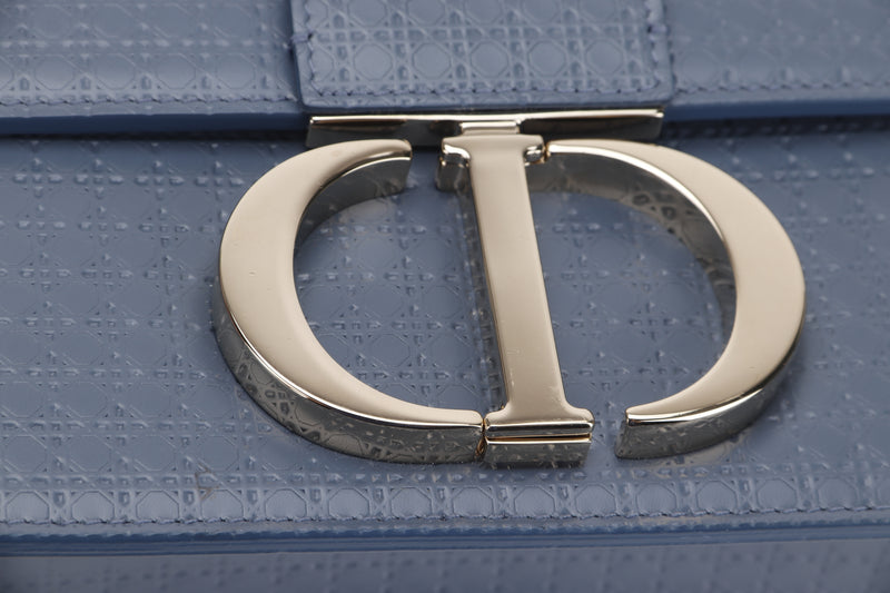 CHRISTIAN DIOR MONTAIGNE SHOULDER BAG (09-BO-0260) BLUE MICRO CANNAGE LEATHER GOLD HARDWARE, WITH DUST COVER, NO CARD