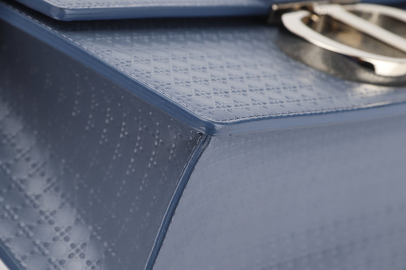 CHRISTIAN DIOR MONTAIGNE SHOULDER BAG (09-BO-0260) BLUE MICRO CANNAGE LEATHER GOLD HARDWARE, WITH DUST COVER, NO CARD