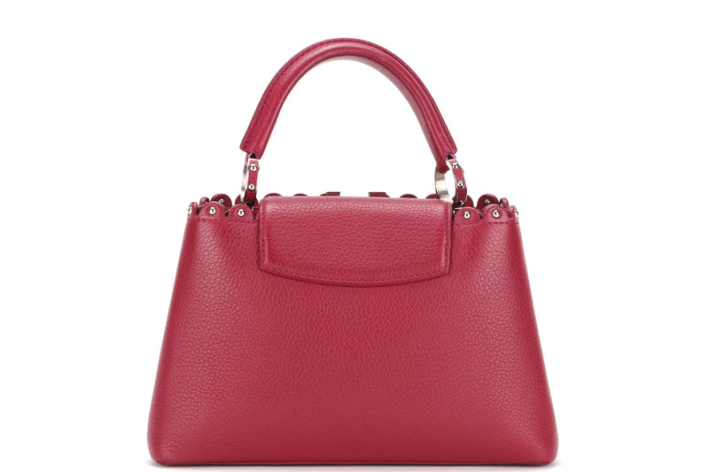 LOUIS VUITTON CAPUCINES BB PINK LEATHER 2 WAY BAG (TR1147) GOLD HARDWARE, WITH STRAP & DUST COVER