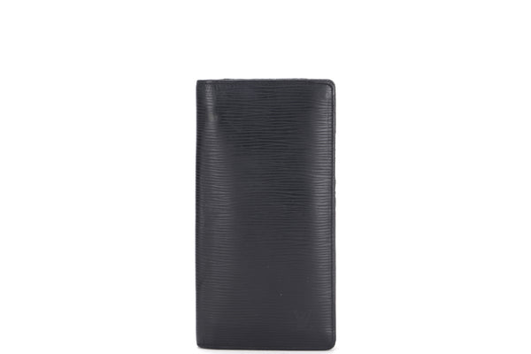 LOUIS VUITTON M60622 BRAZZA WALLET (CA4117) BLACK EPI LEATHER SILVER HARDWARE, WITH DUST COVER
