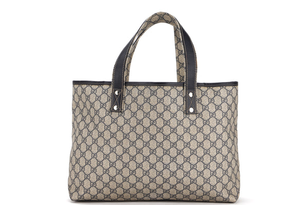 GUCCI GG SHELLY TOTE BAG (211134 001998) GG SUPREME PVC CANVAS SILVER HARDWARE, WITH DUST COVER