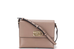 SALVATORE FERRAGAMO BEIGE LEATHER FLAP STUDIO BAG (GG-21H886) GOLD HARDWARE, WITH DUST COVER